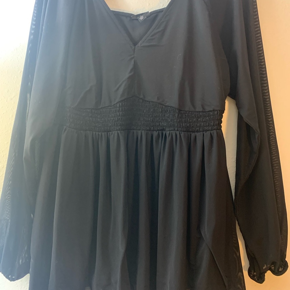 Torrid Black Long Sleeve Blouse, Size 1